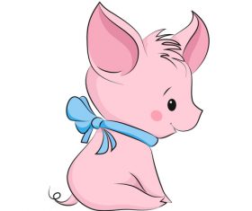 Cute cartoon pig vector design 10