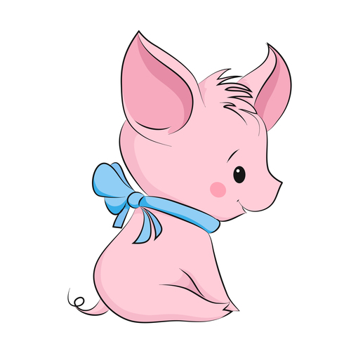 Cute cartoon pig vector design 10