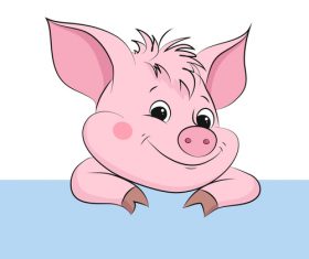 Cute cartoon pig vector design 13