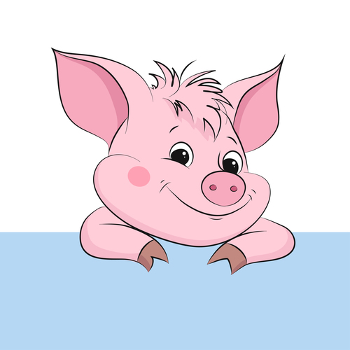 Cute cartoon pig vector design 13