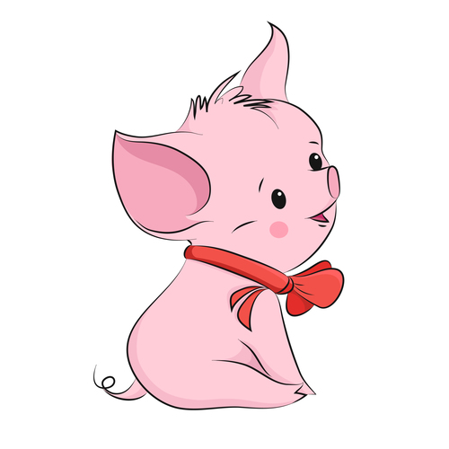 Cute cartoon pig vector design 15