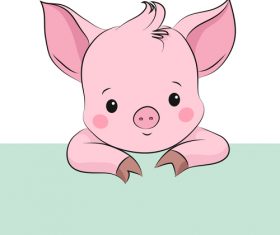 Cute cartoon pig vector design 16