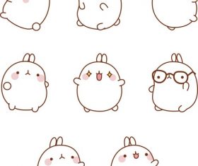 Cute cartoon rabbit vector