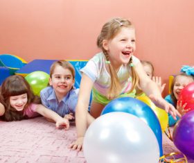 Cute children playing together Stock Photo