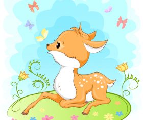 Cute deer cartoon illustration design vector 02