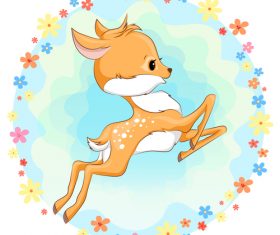 Cute deer cartoon illustration design vector 03