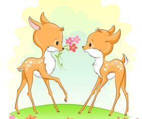 Cute deer cartoon illustration design vector 04