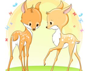 Cute deer cartoon illustration design vector 08