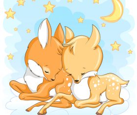 Cute deer cartoon illustration design vector 09