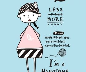 Cute little man cartoon illustration vector 01