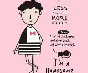 Cute little man cartoon illustration vector 02