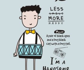 Cute little man cartoon illustration vector 03