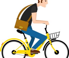 Cycling handsome guy pattern vector