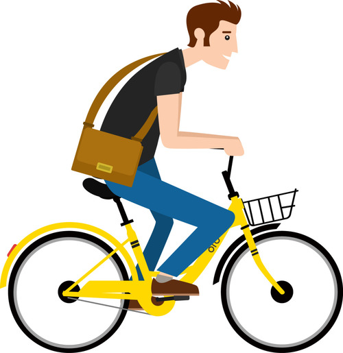 Cycling handsome guy pattern vector