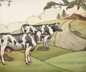 Dairy farm poster vector design 01