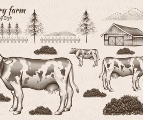 Dairy farm poster vector design 02