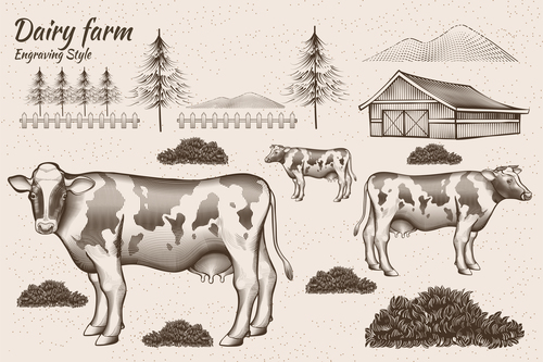 Dairy farm poster vector design 02