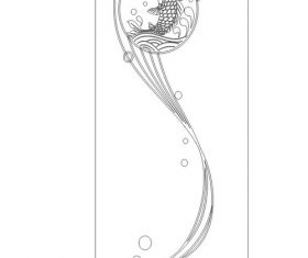 Dark flower line design vector