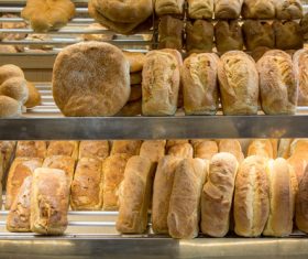Delicious bread on counter shop Stock Photo 02