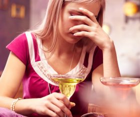 Dispirited woman Stock Photo 02