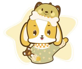 Dog year hand drawn cartoon image vector