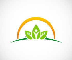 Ecology vegetarian health people vector logo