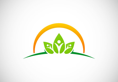 Ecology vegetarian health people vector logo