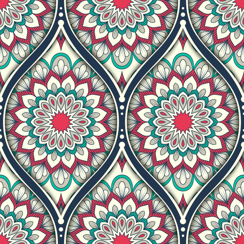 Ethnic seamless pattern decorative vectors 01
