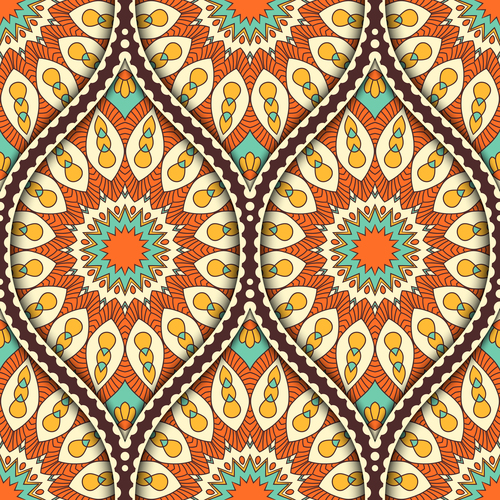 Ethnic seamless pattern decorative vectors 02
