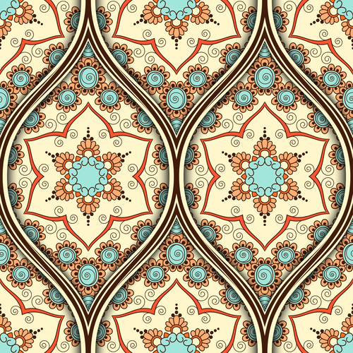 Ethnic seamless pattern decorative vectors 03