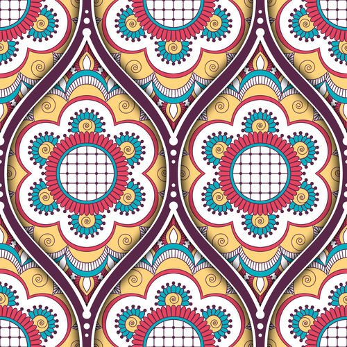 Ethnic seamless pattern decorative vectors 04