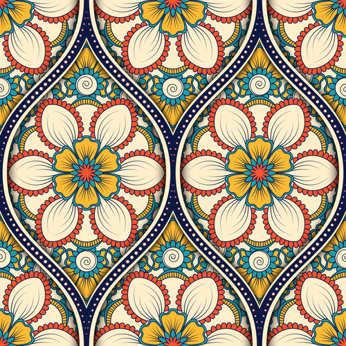 Ethnic seamless pattern decorative vectors 06