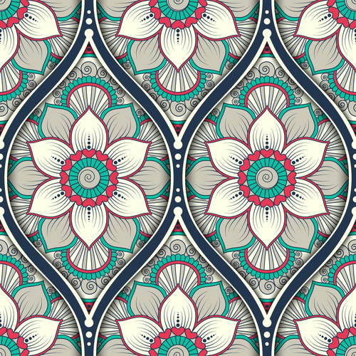 Ethnic seamless pattern decorative vectors 07