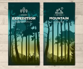 Evening woods banner vector