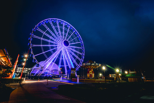Fairground by night Stock Photo