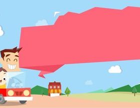 Family driving travel vector