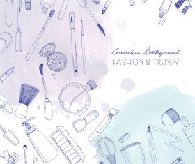 Fashino trendy cosmetics backgrounds vectors 03