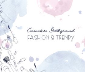 Fashino trendy cosmetics backgrounds vectors 04
