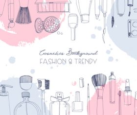 Fashino trendy cosmetics backgrounds vectors 07