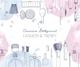 Fashino trendy cosmetics backgrounds vectors 08