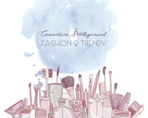 Fashino trendy cosmetics backgrounds vectors 11