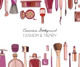 Fashino trendy cosmetics backgrounds vectors 12
