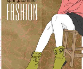 Fashion girl background art vector