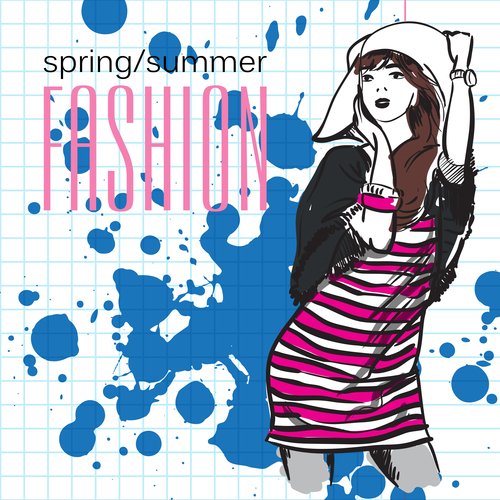 Fashion girl design vectors 04
