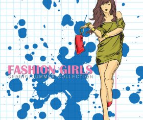 Fashion girl design vectors 05