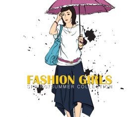 Fashion girl design vectors 06