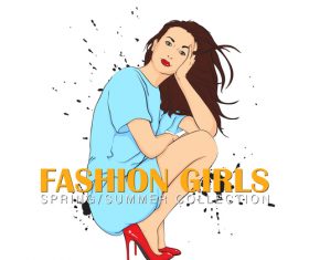 Fashion girl design vectors 07