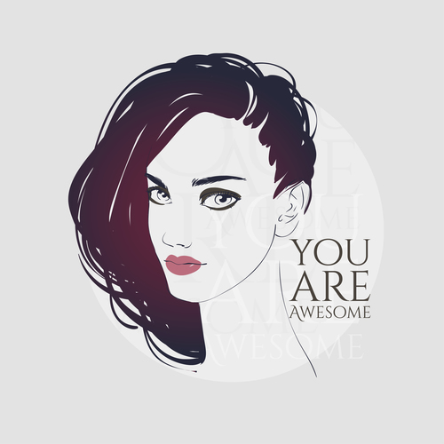 Fashion woman with modern background vector 02