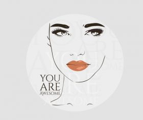 Fashion woman with modern background vector 08