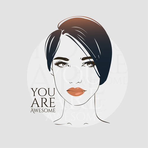 Fashion woman with modern background vector 09